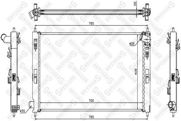 Handler.Part Radiator, engine cooling Stellox 1025452SX 1