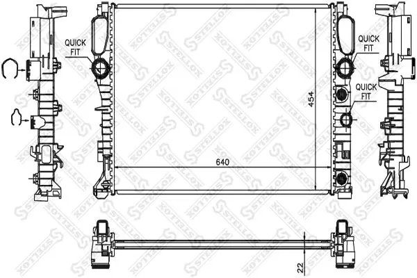 Handler.Part Radiator, engine cooling Stellox 1025454SX 1