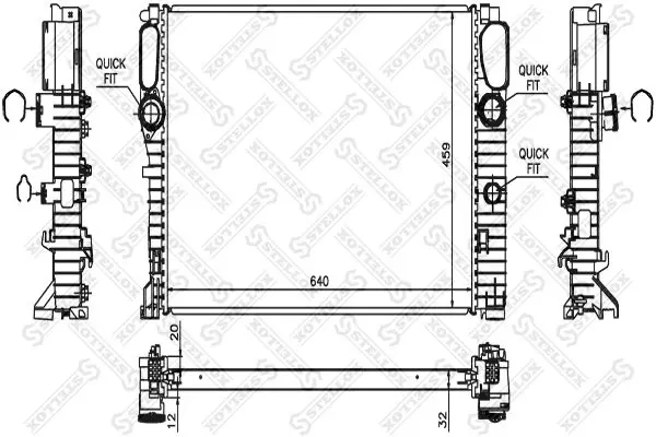 Handler.Part Radiator, engine cooling Stellox 1025476SX 1