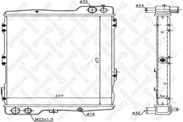 Handler.Part Radiator, engine cooling Stellox 1025532SX 1