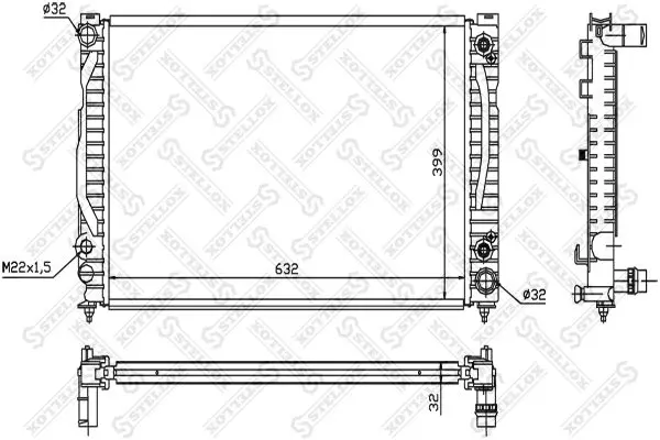 Handler.Part Radiator, engine cooling Stellox 1025545SX 1