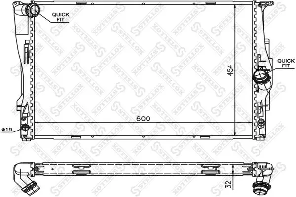 Handler.Part Radiator, engine cooling Stellox 1025581SX 1