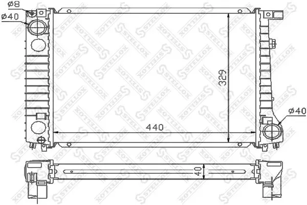 Handler.Part Radiator, engine cooling Stellox 1025586SX 1