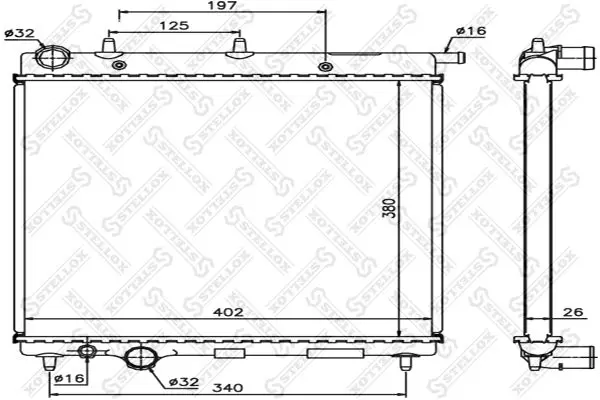 Handler.Part Radiator, engine cooling Stellox 1025646SX 1