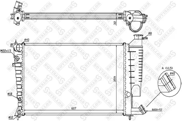 Handler.Part Radiator, engine cooling Stellox 1025656SX 1