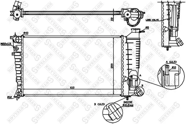 Handler.Part Radiator, engine cooling Stellox 1025671SX 1