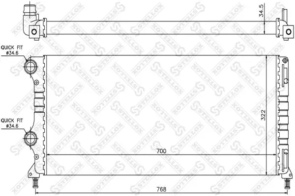 Handler.Part Radiator, engine cooling Stellox 1025712SX 1