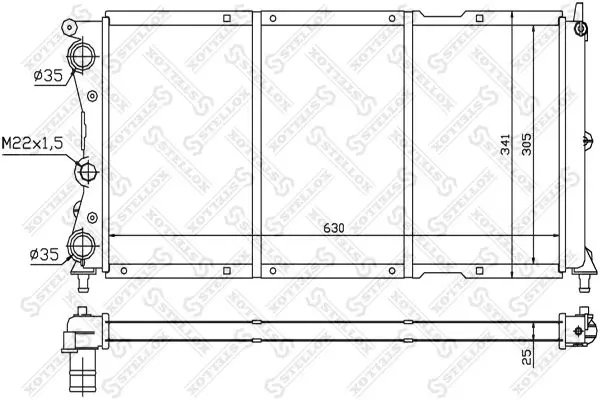 Handler.Part Radiator, engine cooling Stellox 1025739SX 1