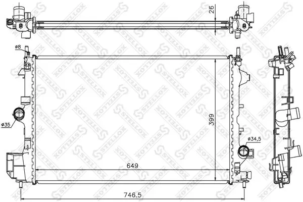 Handler.Part Radiator, engine cooling Stellox 1025769SX 1