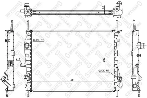 Handler.Part Radiator, engine cooling Stellox 1025779SX 1