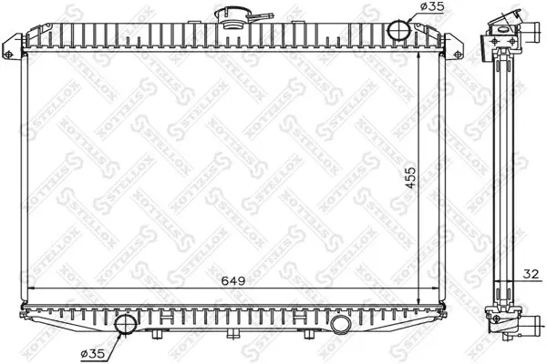 Handler.Part Radiator, engine cooling Stellox 1025792SX 1