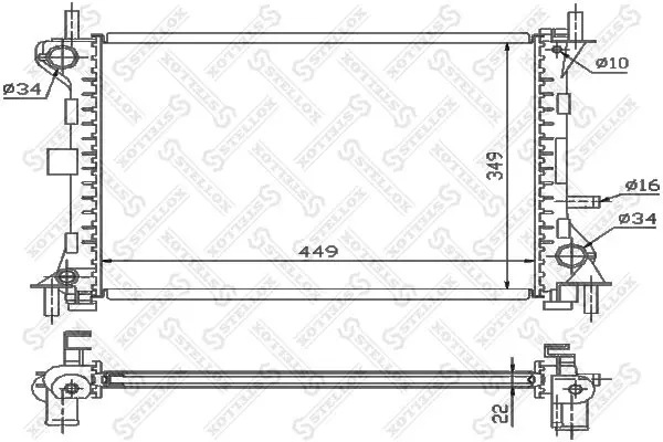 Handler.Part Radiator, engine cooling Stellox 1025794SX 1