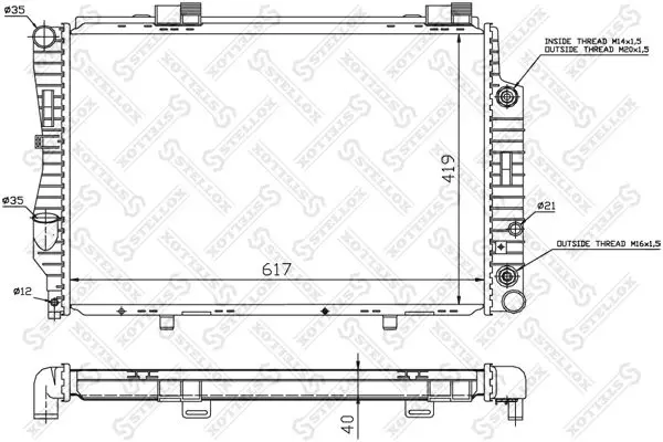 Handler.Part Radiator, engine cooling Stellox 1025915SX 1