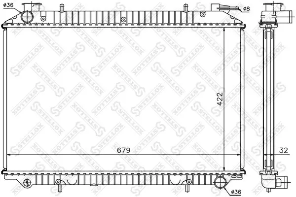 Handler.Part Radiator, engine cooling Stellox 1025975SX 1