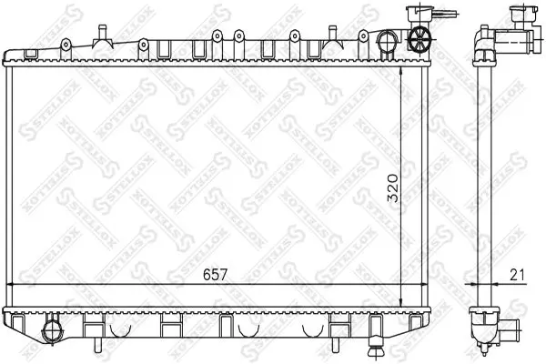 Handler.Part Radiator, engine cooling Stellox 1025982SX 1