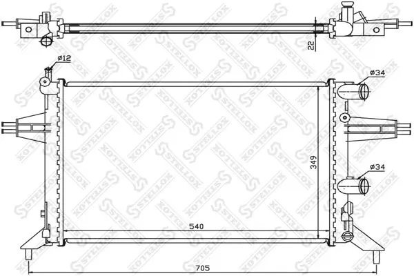 Handler.Part Radiator, engine cooling Stellox 1025998SX 1