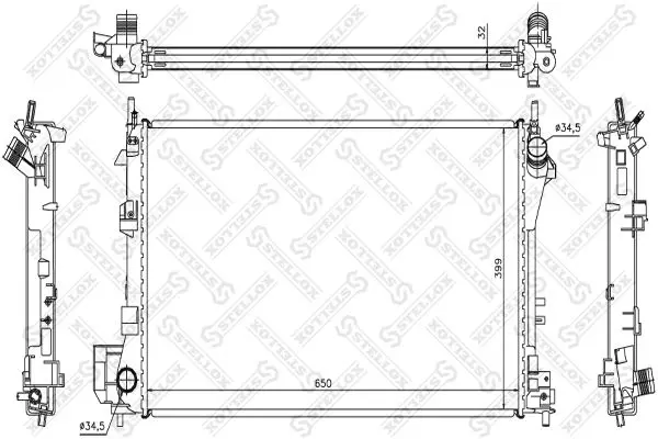 Handler.Part Radiator, engine cooling Stellox 1026000SX 1