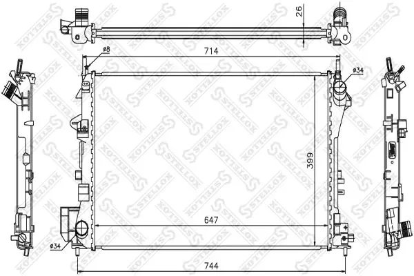 Handler.Part Radiator, engine cooling Stellox 1026002SX 1