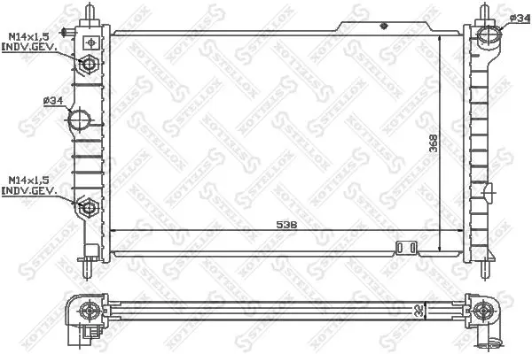 Handler.Part Radiator, engine cooling Stellox 1026011SX 1