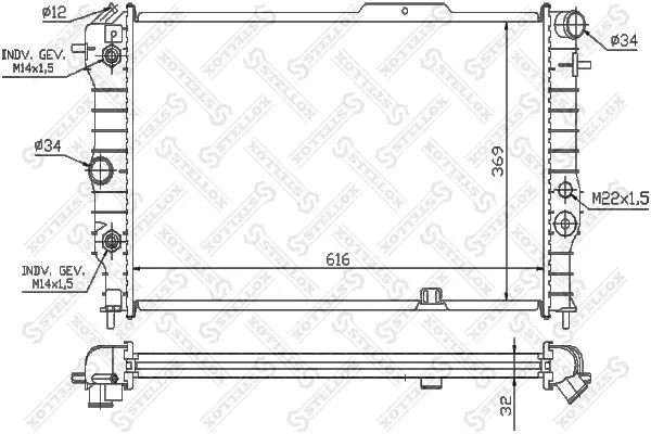 Handler.Part Radiator, engine cooling Stellox 1026012SX 1