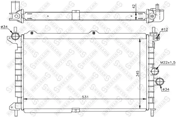 Handler.Part Radiator, engine cooling Stellox 1026050SX 1