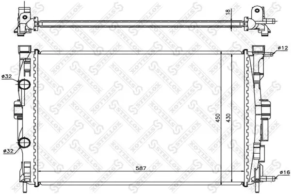 Handler.Part Radiator, engine cooling Stellox 1026173SX 1