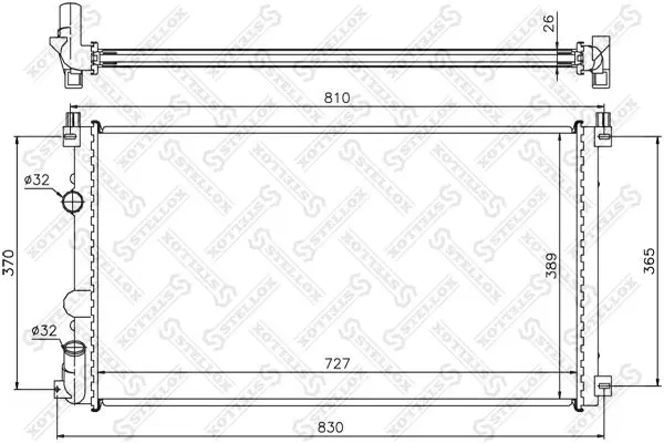 Handler.Part Radiator, engine cooling Stellox 1026182SX 1