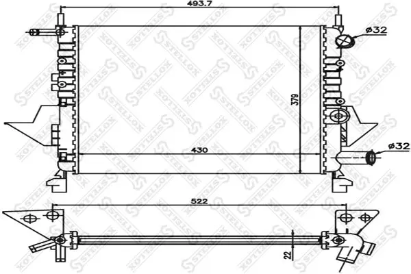 Handler.Part Radiator, engine cooling Stellox 1026190SX 1