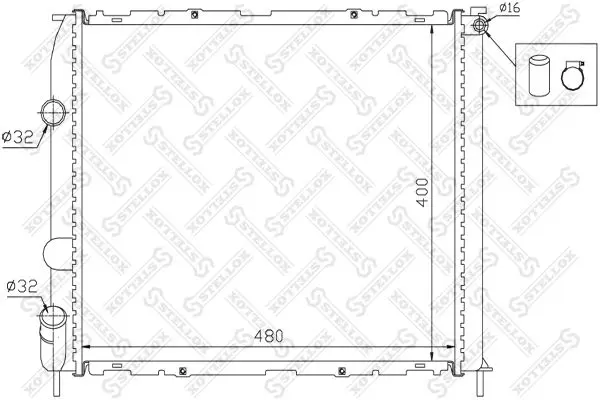 Handler.Part Radiator, engine cooling Stellox 1026199SX 1