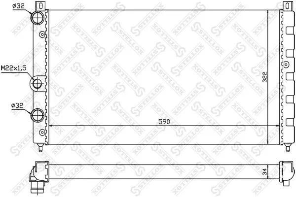 Handler.Part Radiator, engine cooling Stellox 1026236SX 1