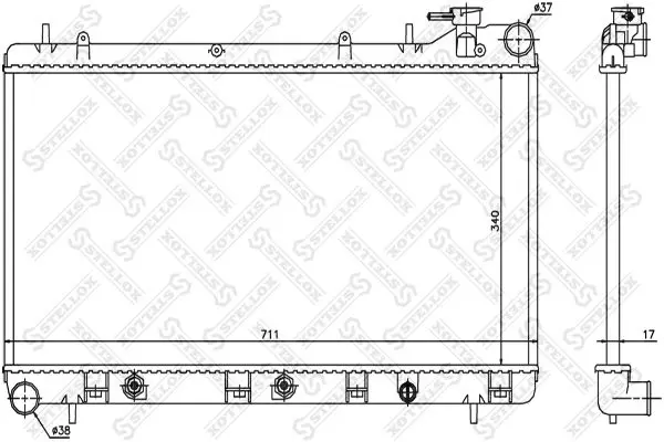 Handler.Part Radiator, engine cooling Stellox 1026264SX 1