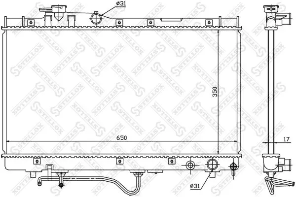 Handler.Part Radiator, engine cooling Stellox 1026382SX 1