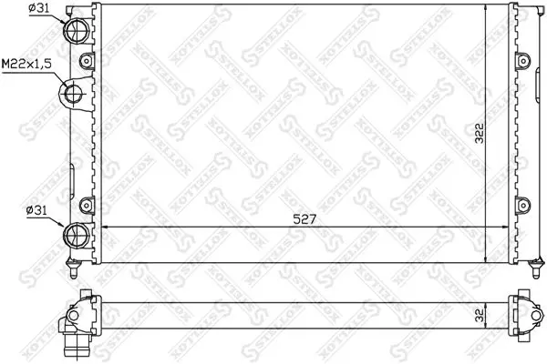 Handler.Part Radiator, engine cooling Stellox 1026413SX 1