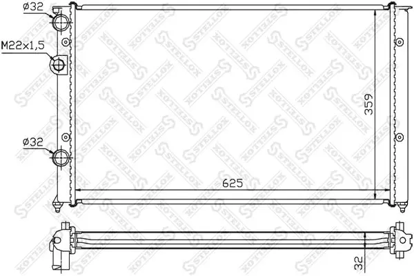 Handler.Part Radiator, engine cooling Stellox 1026424SX 1