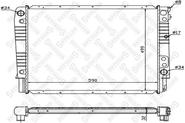 Handler.Part Radiator, engine cooling Stellox 1026446SX 1