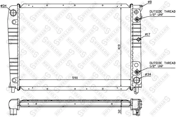 Handler.Part Radiator, engine cooling Stellox 1026449SX 1