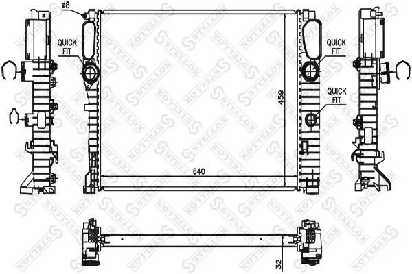 Handler.Part Radiator, engine cooling Stellox 1026550SX 1