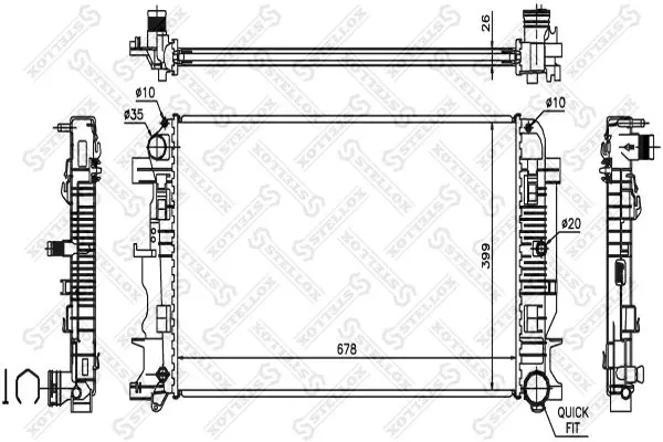 Handler.Part Radiator, engine cooling Stellox 1026552SX 1