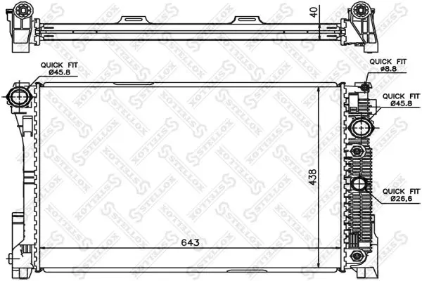 Handler.Part Radiator, engine cooling Stellox 1026555SX 1