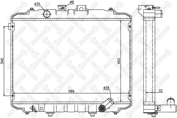 Handler.Part Radiator, engine cooling Stellox 1026600SX 1