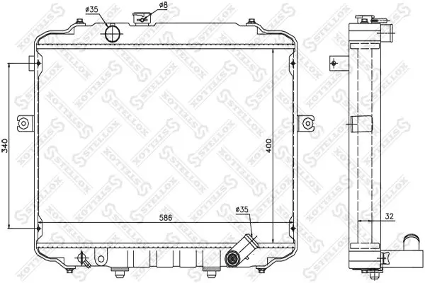 Handler.Part Radiator, engine cooling Stellox 1026607SX 1