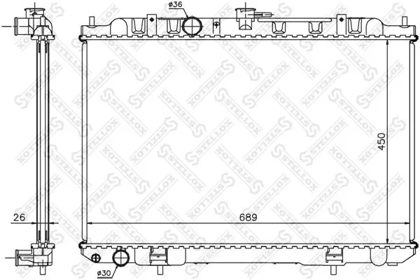 Handler.Part Radiator, engine cooling Stellox 1026715SX 1