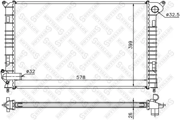 Handler.Part Radiator, engine cooling Stellox 1026785SX 1