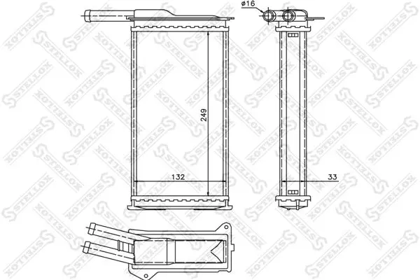 Handler.Part Heat exchanger, interior heating Stellox 1035009SX 1