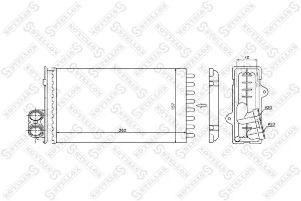 Handler.Part Heat exchanger, interior heating Stellox 1035015SX 1