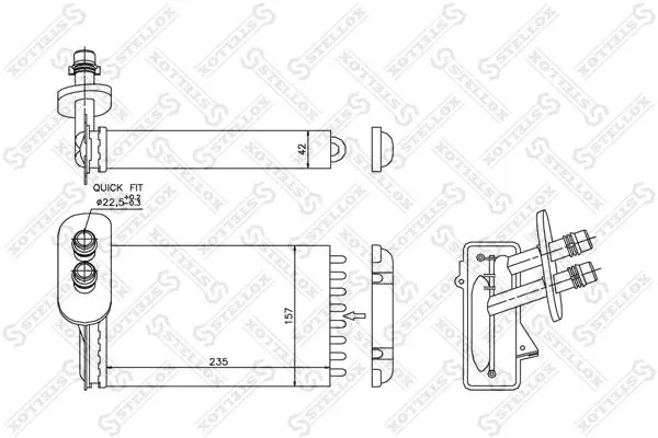 Handler.Part Heat exchanger, interior heating Stellox 1035017SX 1