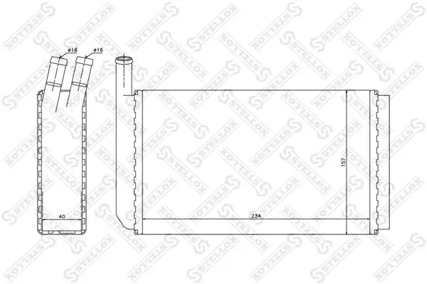 Handler.Part Heat exchanger, interior heating Stellox 1035018SX 1