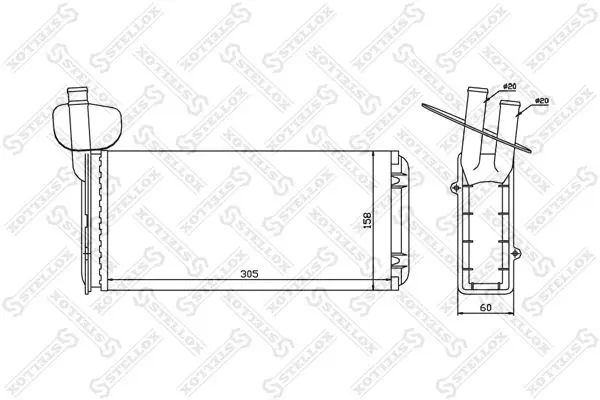 Handler.Part Heat exchanger, interior heating Stellox 1035020SX 1