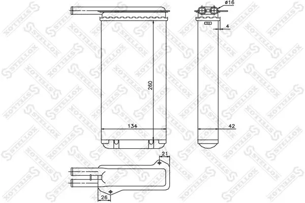 Handler.Part Heat exchanger, interior heating Stellox 1035022SX 1