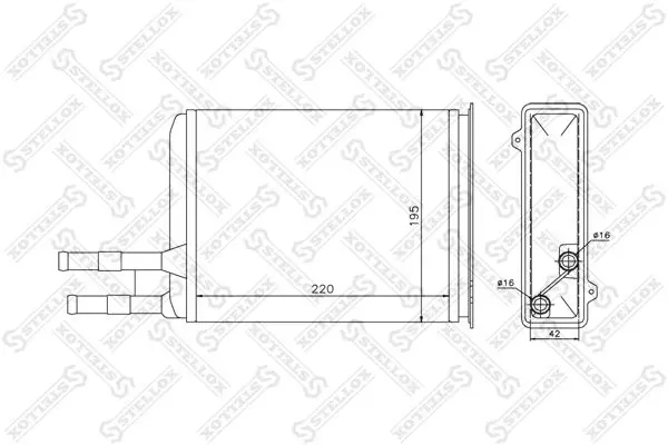 Handler.Part Heat exchanger, interior heating Stellox 1035025SX 1